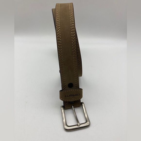 Carhartt Detroit WB 5507 Men’s Leather Belt SZ 38 Length 46”/44” Tan/Brown Color - Picture 6 of 11